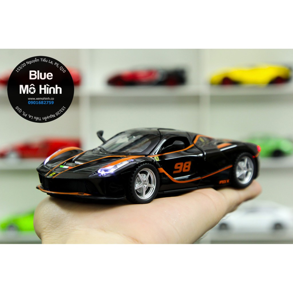 Blue mô hình | Xe mô hình Ferrari FXX K Double Horses tỷ lệ 1:32 Đen cam