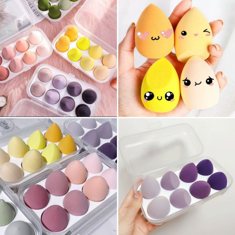 Set 8 mút trang điểm hình trứng, mút tán phấn