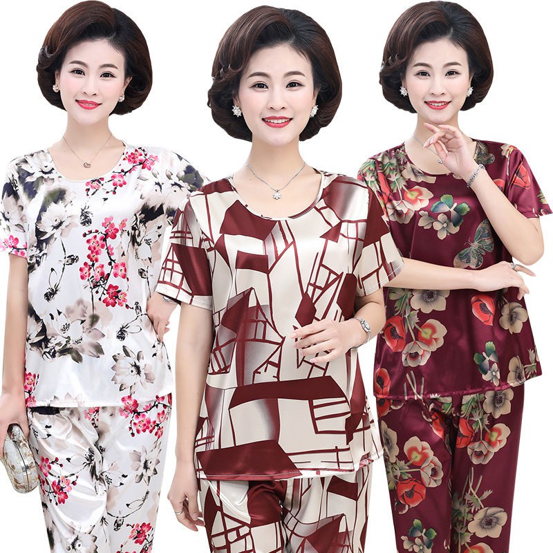 Bộ Đồ Ngủ Ngắn Tay Bằng Lụa Xinh Xắn Dành Cho Nữ | BigBuy360 - bigbuy360.vn