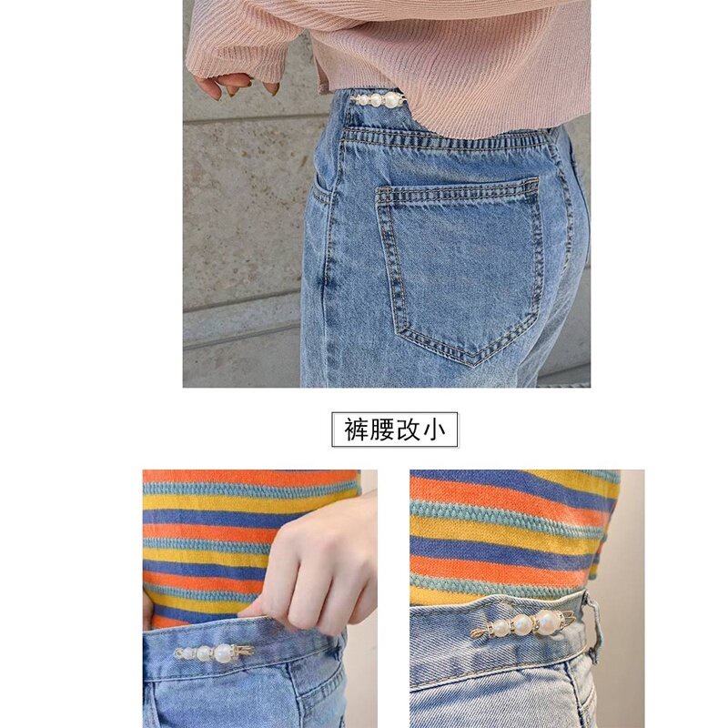 Set Trâm Cài Thắt Eo Lưng Quần Điều Chỉnh Độ Rộng Chất Liệu Ngọc Trai Thời Trang Phong Cách Hàn Quốc Mới