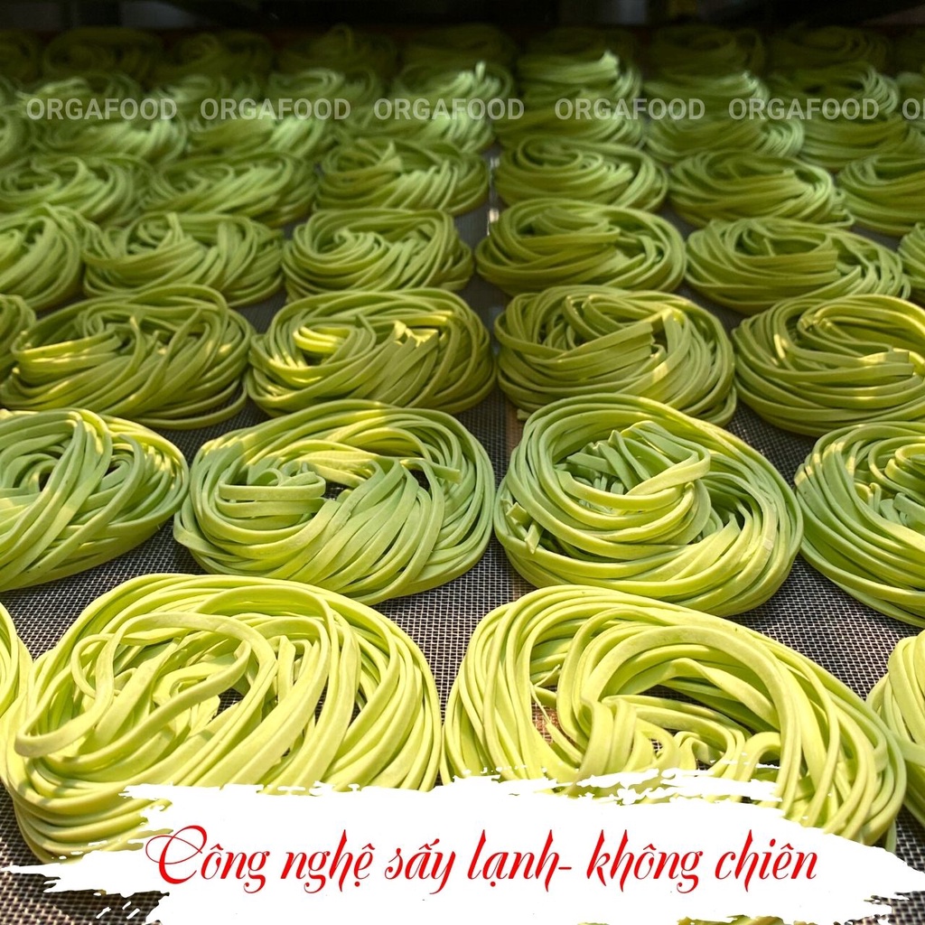 Mì cải bó sôi Orgafood bản to túi 300g mì không chiên, eatclean, ăn kiêng giảm cân