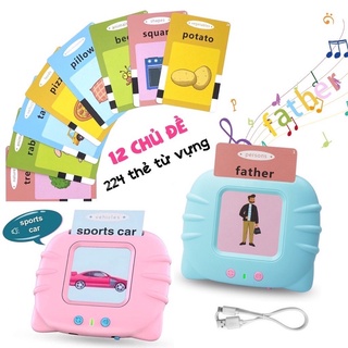 Máy đọc thẻ ANH - VIỆT flashcard 112 thẻ, pin 380mah, sạc cổng USB không sóng điện từ