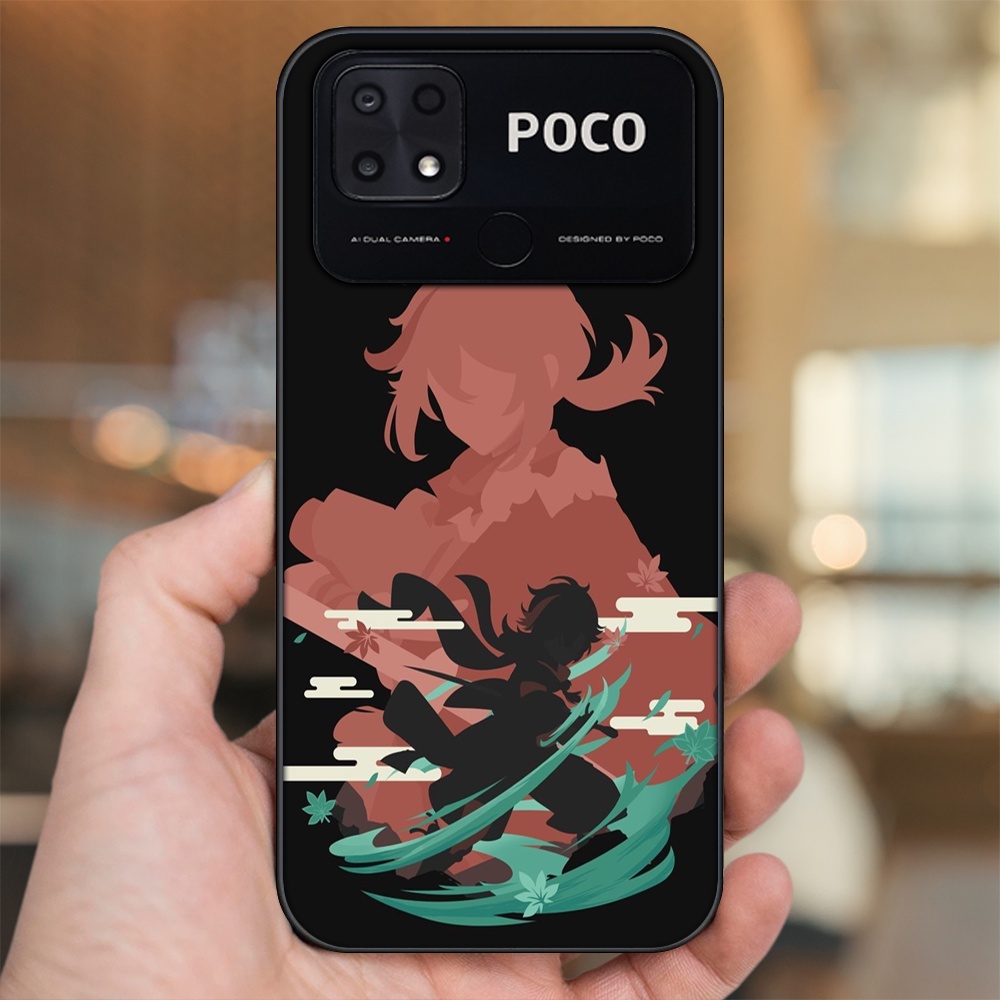 Ốp lưng Xiaomi Poco C40 viền đen in hình Kazuha Genshin Impact