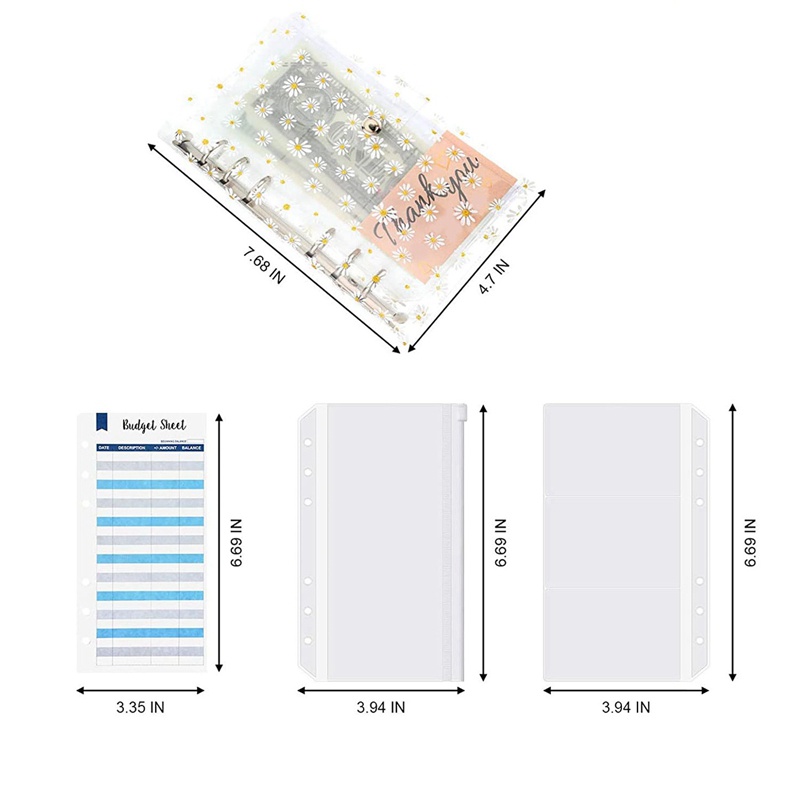 Sổ kiểm soát chi tiêu khổ A6 bìa PVC có vòng cố định bỏ túi tiện dụng