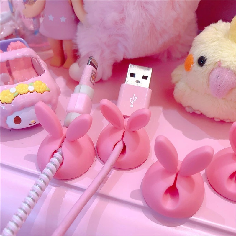 Giá đỡ dây cáp hình tai thỏ dễ thương tiện dụng