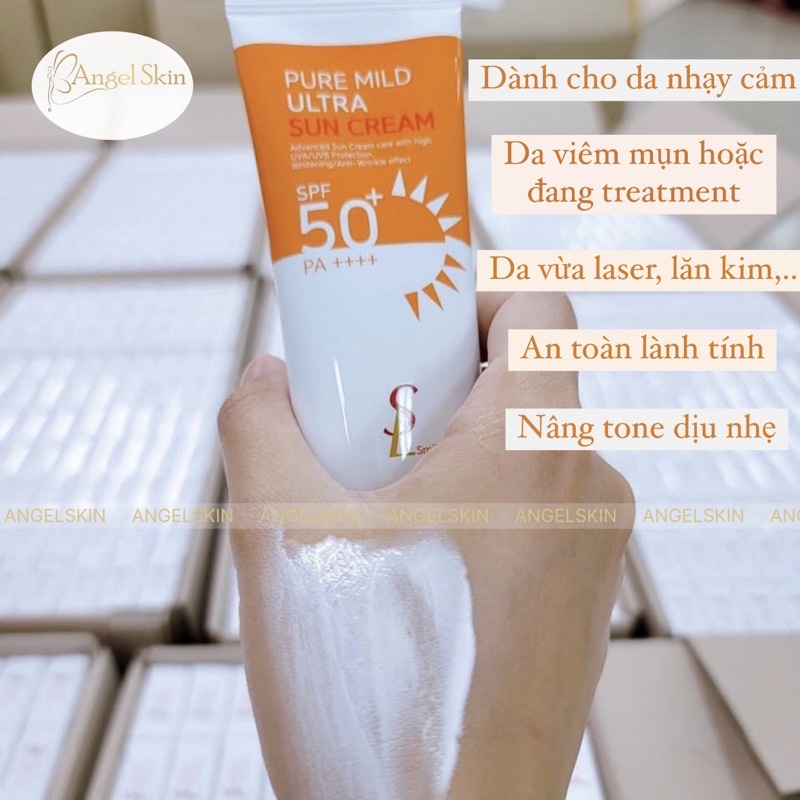 Kem chống nắng vật lý lai hoá học cho da nhạy cảm Smile Leader Sun Cream 60ml Hàn Quốc