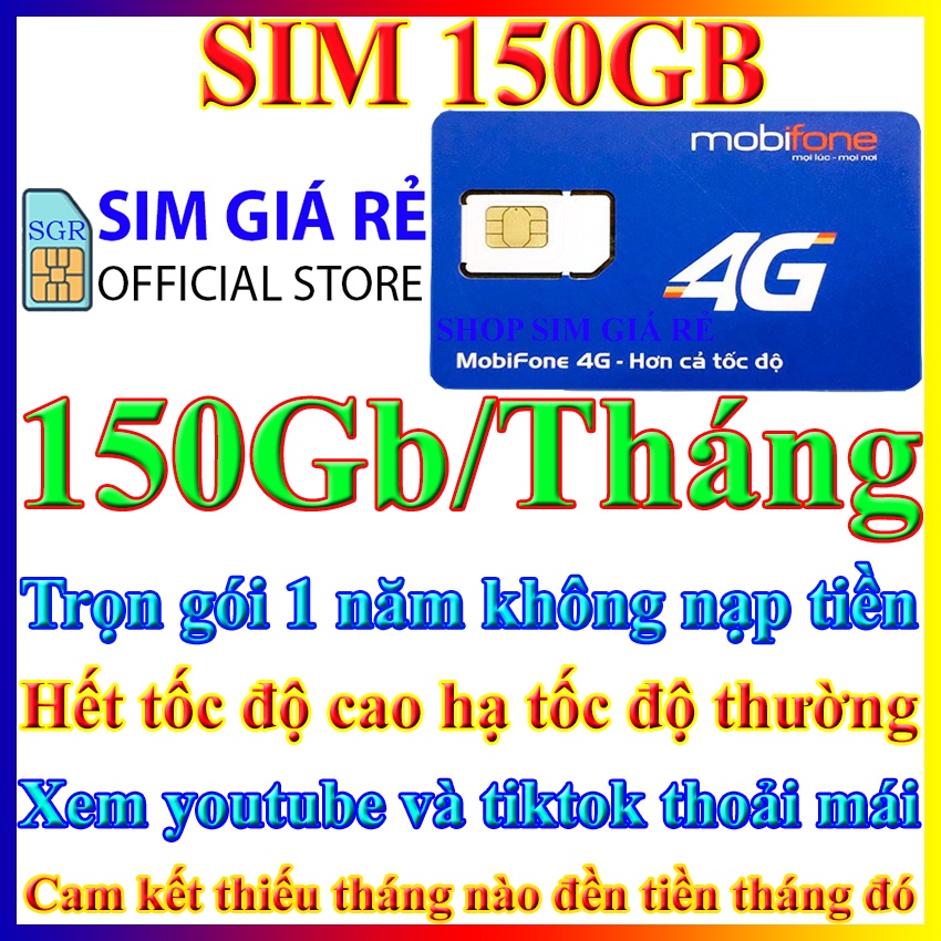 Sim 4G Mobifone MDT250A trọn gói 1 năm không nạp tiền, cam kết bảo hành 12 tháng - Shop Sim Giá Rẻ