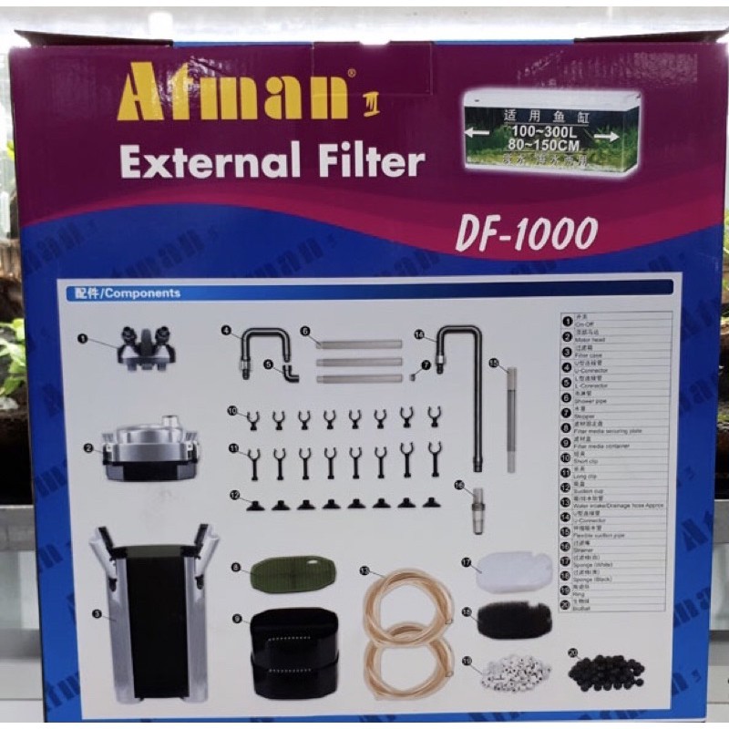 Lọc thùng ATMAN DF-1000 Lọc ngoài cao cấp bễ cá, thủy sinh