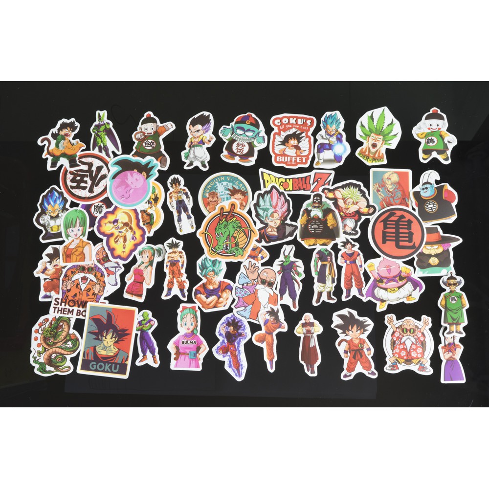 Bộ miếng dán sticker, stickers cao cấp chủ đề DRAGON BALL - 7 viên ngọc rồng trang trí Vali Laptop Mũ Bảo Hiểm Xe Máy