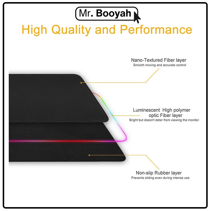 Đèn LED RGB chơi game MOUSE PAD XL - 780 X 300mm - Đen - 78 X 30cm