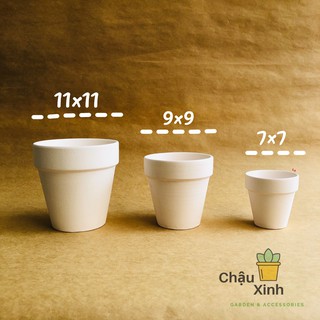 Chậu đất nung trắng