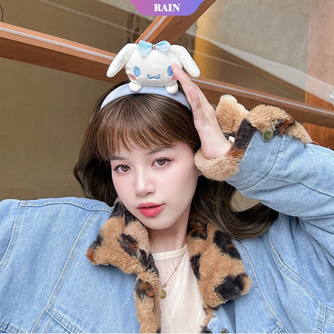 SANRIO Băng Đô Rửa Mặt Hình Búp Bê Nhồi Bông Dễ Thương Cho Nữ