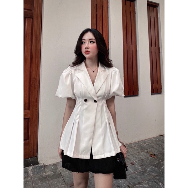 Set vest kèm chân váy ly