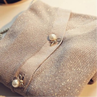 (Order-M) Ulzzang Áo cardigan len cúc ngọc
