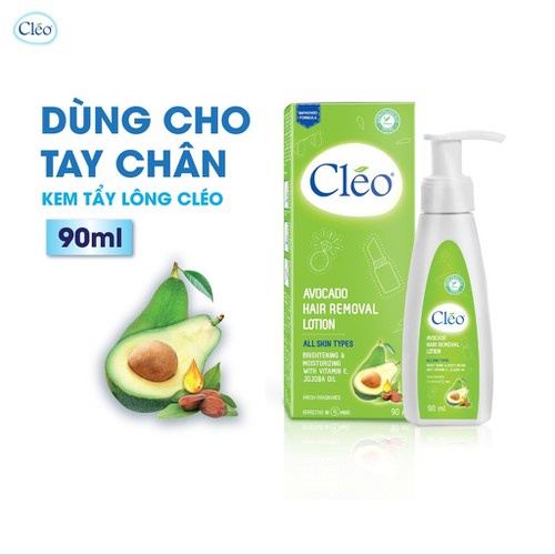 Kem Bơ Tẩy Lông Cleo Dạng Sữa Avocado Hair Removal Lotion 90ml