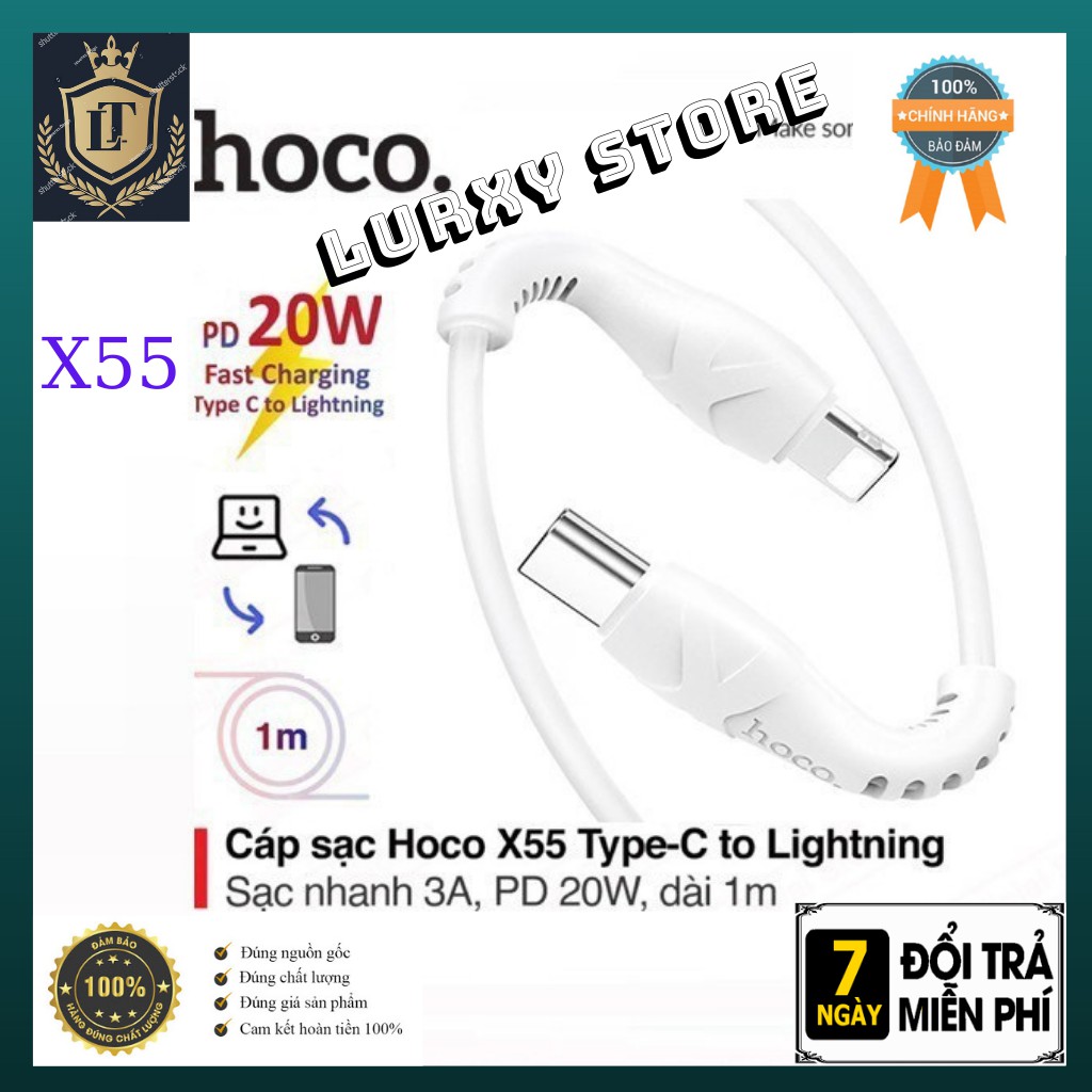 Dây Cáp Sạc Nhanh X55 PD 20W. Type-C Dành cho iP