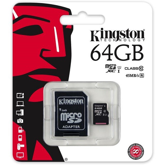 Thẻ nhớ micro SD KingSton Class 10 - 32G/64G/128G -- 80Mb/s - KÈM ADAPTER SD CARD