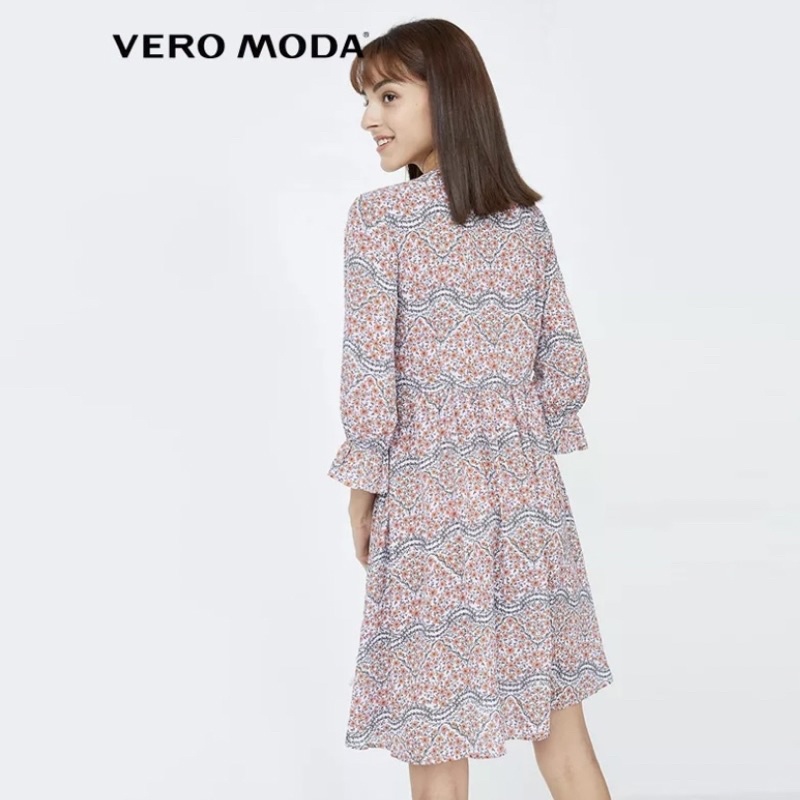 Váy đầm sơ mi cổ peter pan chelsea họa tiết lượn sóng - Vero Moda thanh lịch nữ tính