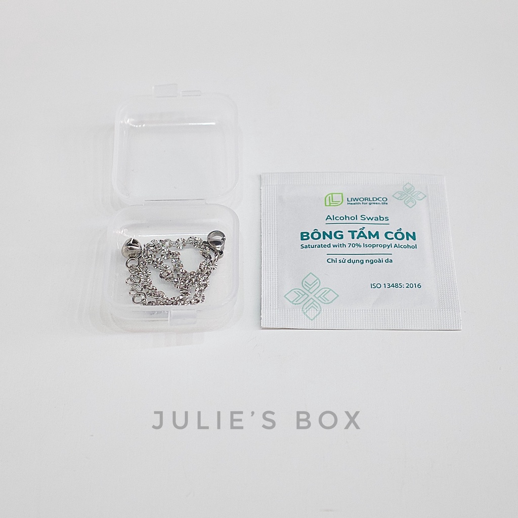 Vòng Tay Titan Unisex Xích Nhuyễn Nhỏ Basic Không Đen Không Hoen Gỉ Không Phai Màu Không Ngứa Bền julies box 66 bracelet