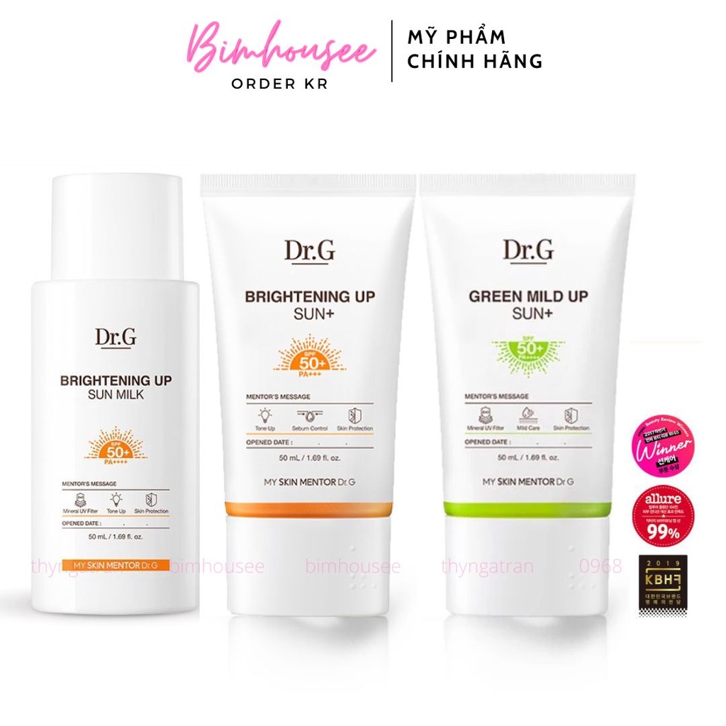 Kem chống nắng DR.G Green Mild Up Sun+ 35ml Dr.G Brightening Up Sun