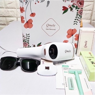 🍀Hàng có sẵn+NEW 2020❤️ Máy triệt lông vĩnh viễn Qmele V301-S sọc vàng hồng 500000 xung đồng bộ 2 bước Triệt mát lạnh