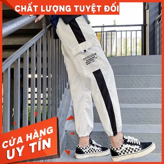 Quần jogger gió dù doggo trắng