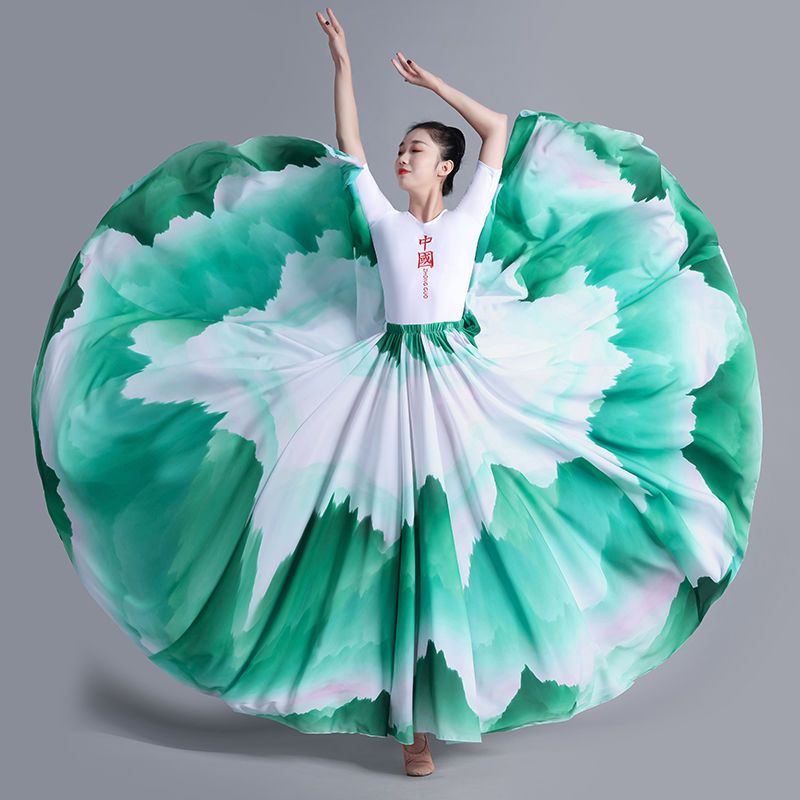 Chân Váy Múa Dáng Xòe 720 Độ Phong Cách Trung Hoa Cổ Điển