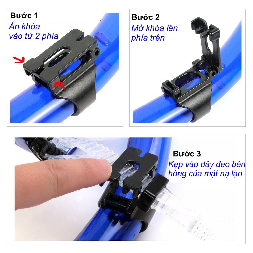Ống thở lặn biển cao cấp vơi van 1 chiều ngăn nước, sử dụng khi bơi lội, tập bơi dưới nước