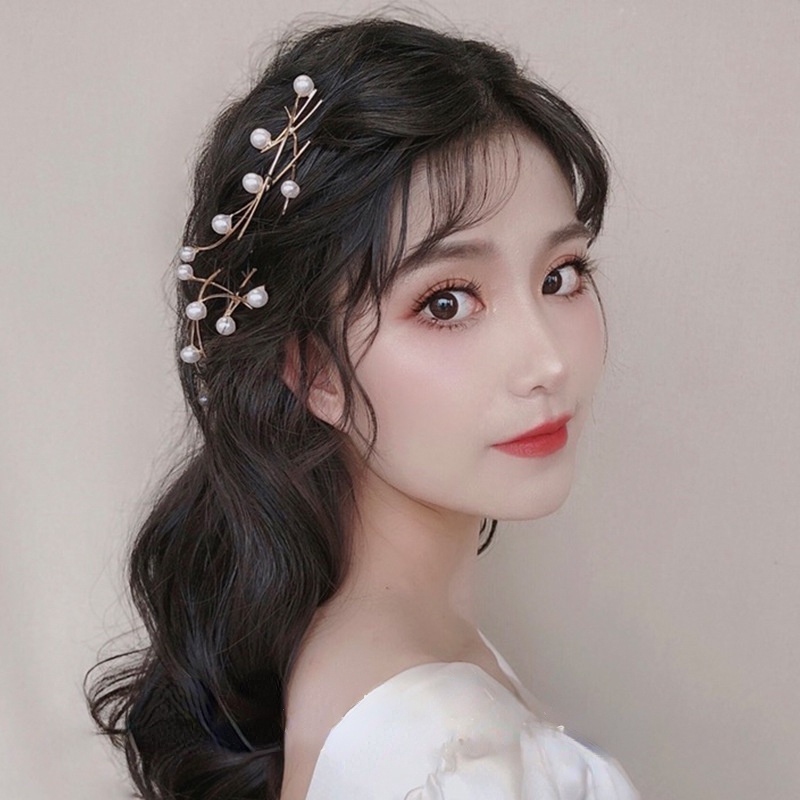 Kẹp Tóc Đính Ngọc Trai Thiết Kế Thanh Lịch Thời Trang Hàn Quốc Cho Nữ