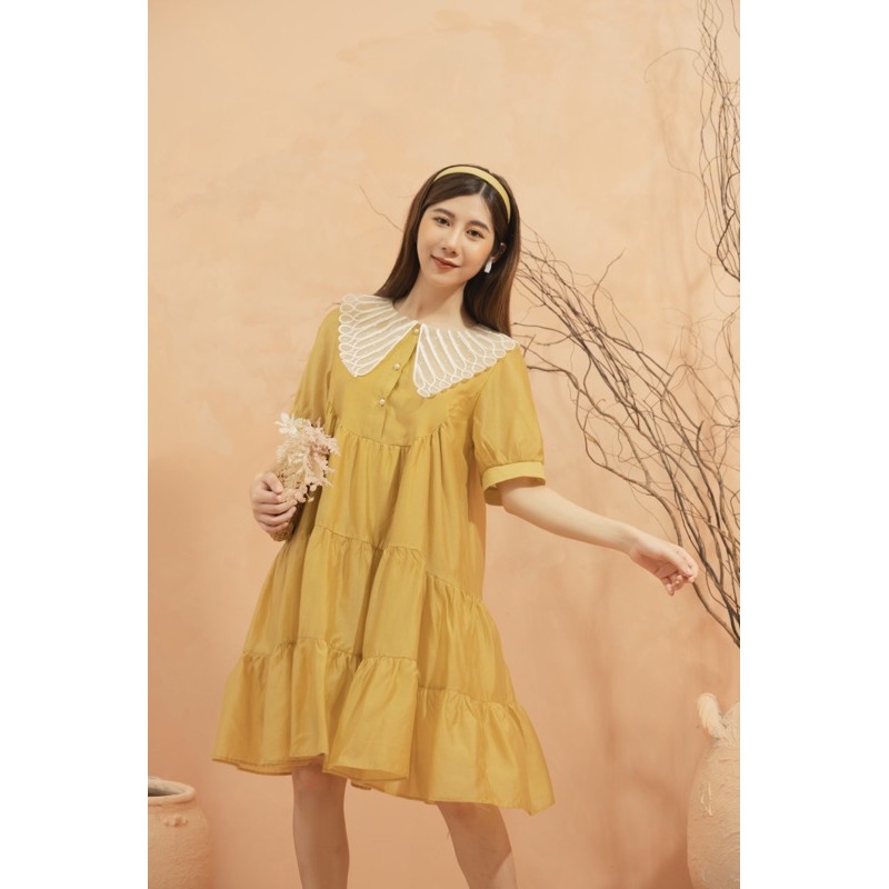 [Mã FATHANG5 giảm 10K đơn 50K] Đầm tơ nhật cổ ren | BigBuy360 - bigbuy360.vn