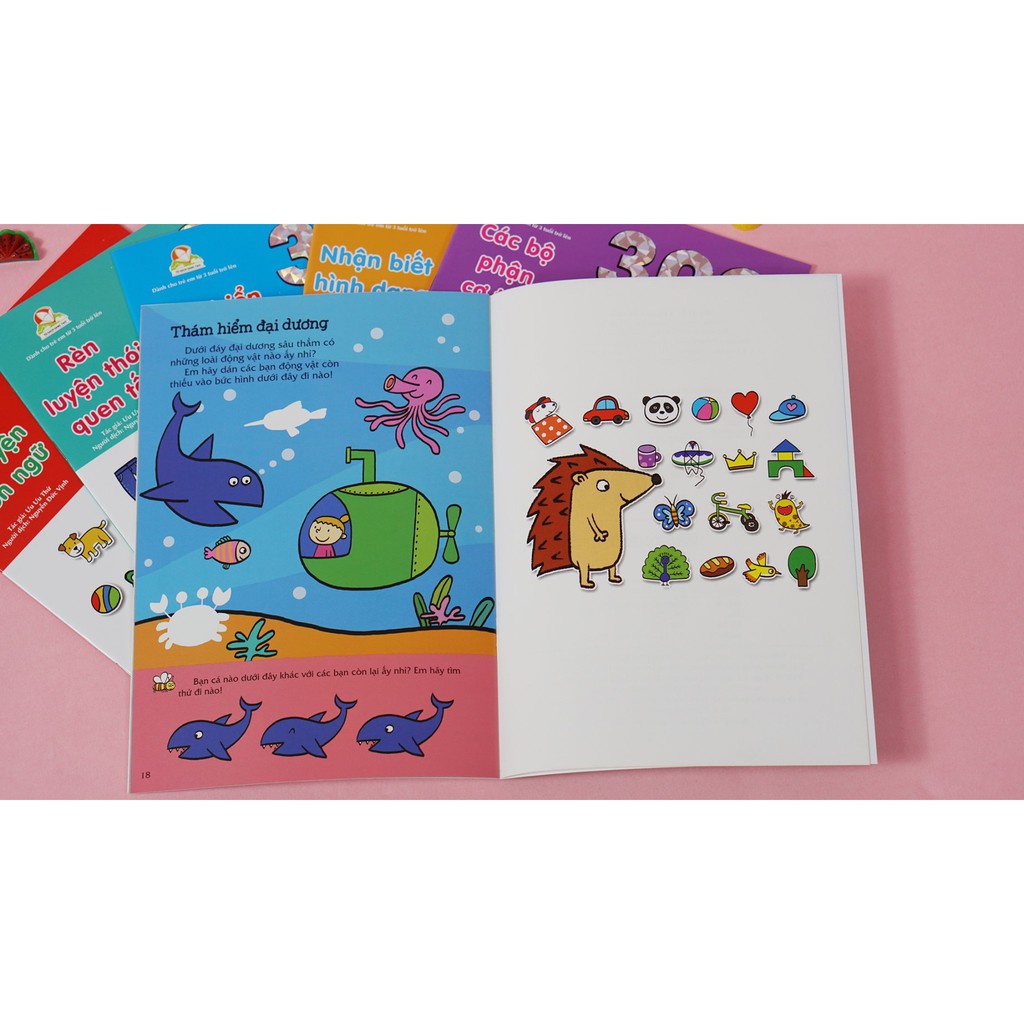 Sách: Set 300 miếng bóc dán thông minh (6 cuốn)