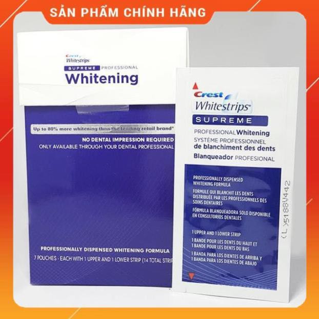 Miếng dán trắng răng crest whitestrips supreme, Làm trắng răng