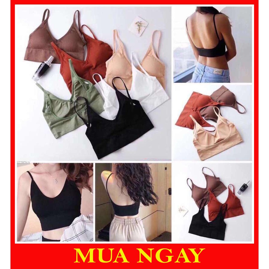 Áo Bra Thun Len Tăm Hở Vai Khoét Lưng Siêu Hot AL15