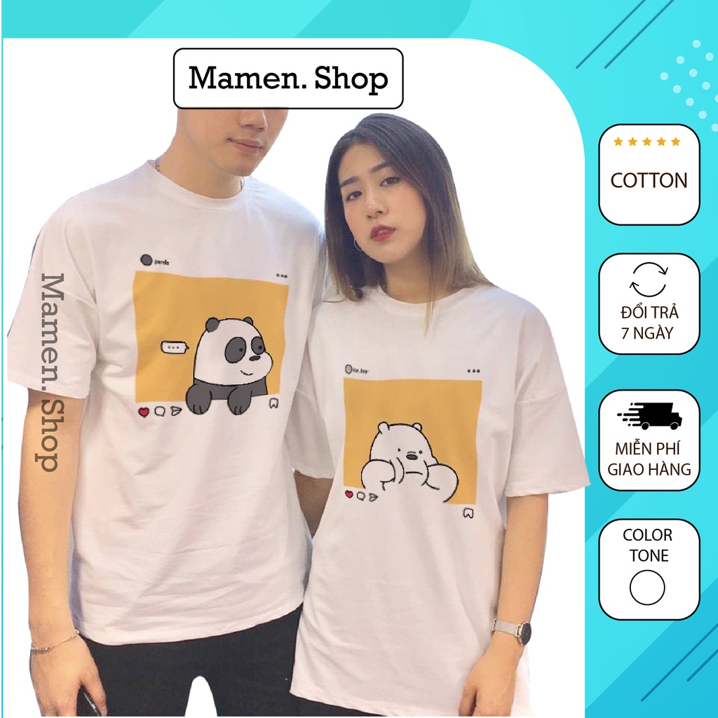 Áo thun đôi tay lỡ UNISEX Nam Nữ - Bear Instar