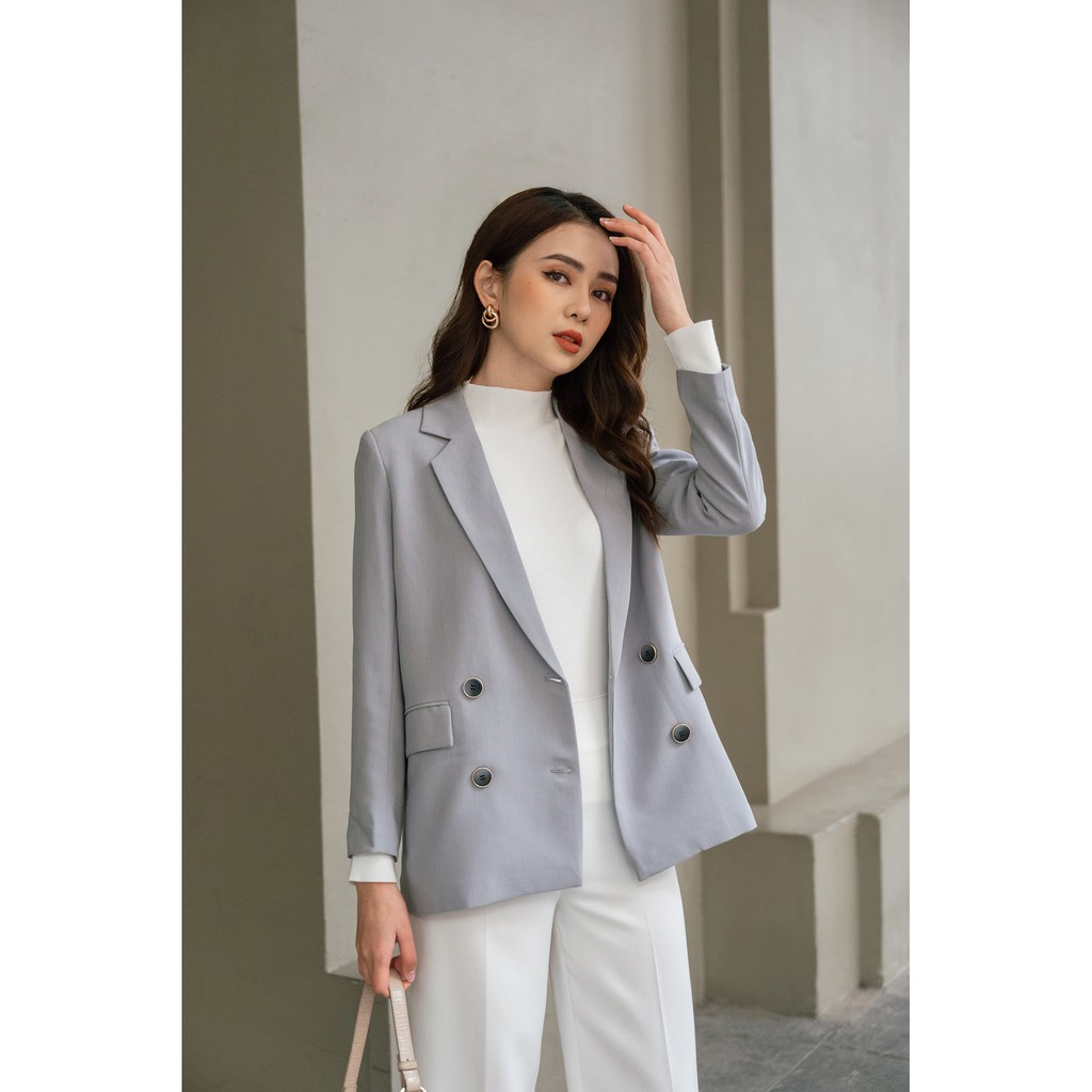 NEW DAY_ Áo vest suông xẻ sau cúc viền | BigBuy360 - bigbuy360.vn