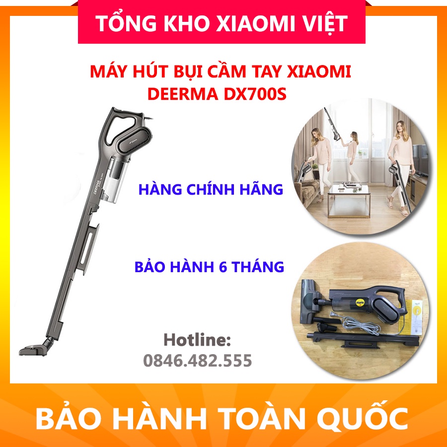 Máy hút bụi cầm tay deerma DX700, hàng chính hãng, bảo hành 6 tháng