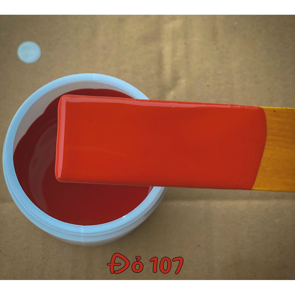 Sơn chậu kiểng hệ nước ngoài trời Okay màu Đỏ đậm 107 (Siêu bóng) 1Kg