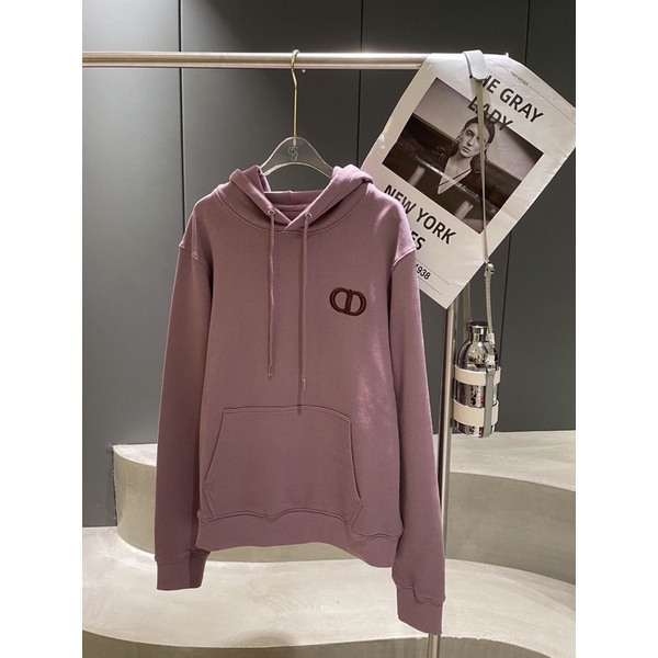 Áo hoodies nữ logo thương hiệu thời trang Dior CD cao cấp màu trơn