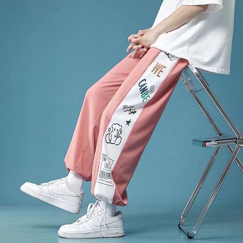 Quần Dài Thể Thao In Họa Tiết Gấu Hoạt Hình Phong Cách Harajuku Thời Trang Mùa Hè Cho Nam