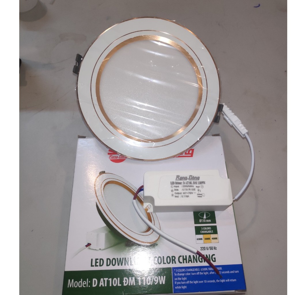 Đèn LED Âm trần Downlight Đổi màu 3 chế độ Rạng Đông 9W DAT10L ĐM 110/9W