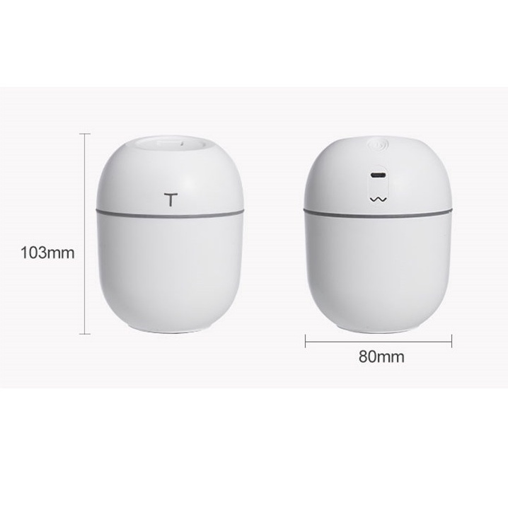Máy khuếch tán tinh dầu Tạo Độ Ẩm Không Khí Mini Siêu Âm Dễ Thương 220ML Có Đèn LED Ban Đêm