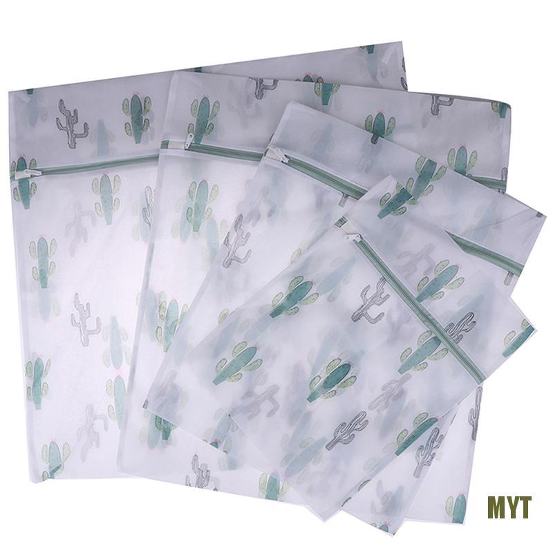 Túi lưới Polyester in họa tiết xương rồng đựng đồ lót tiện dụng