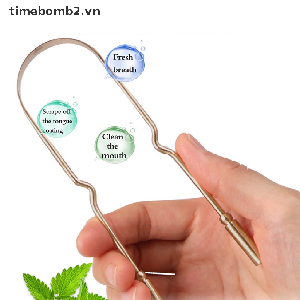 {Thời Trang Mới} Dụng Cụ Nạo Làm Sạch Lưỡi Bằng Thép Không Gỉ Vệ Sinh Răng Miệng
