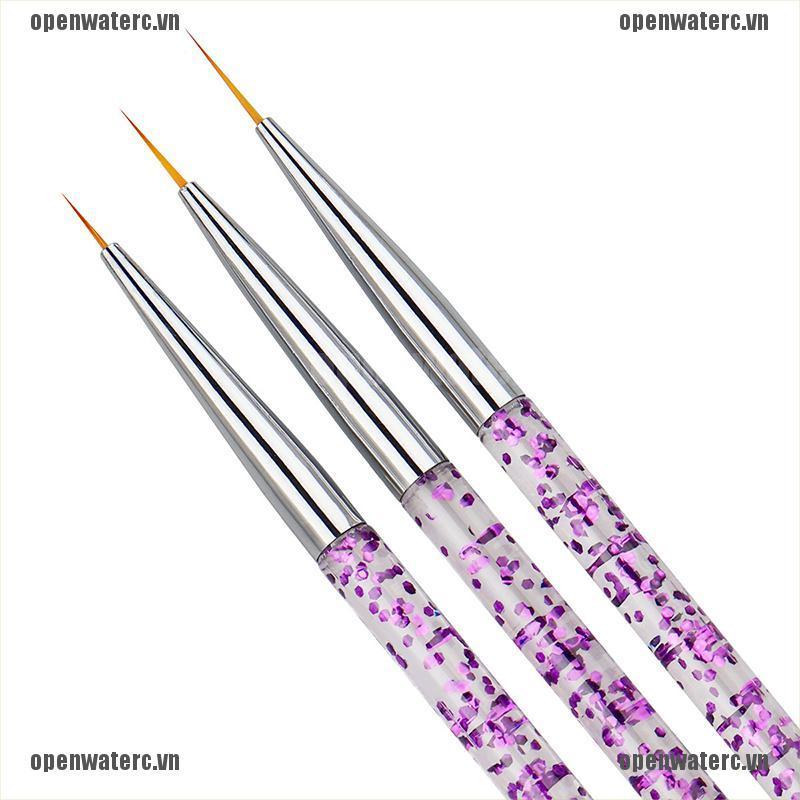 Bộ 3 Cây Cọ Vẽ Trang Trí Móng Tay 3D Acrylic UV