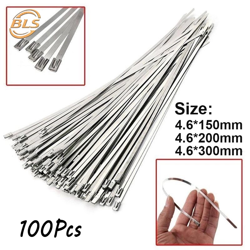 100 Dây Rút Bằng Thép Không Gỉ Dài 100-350mm