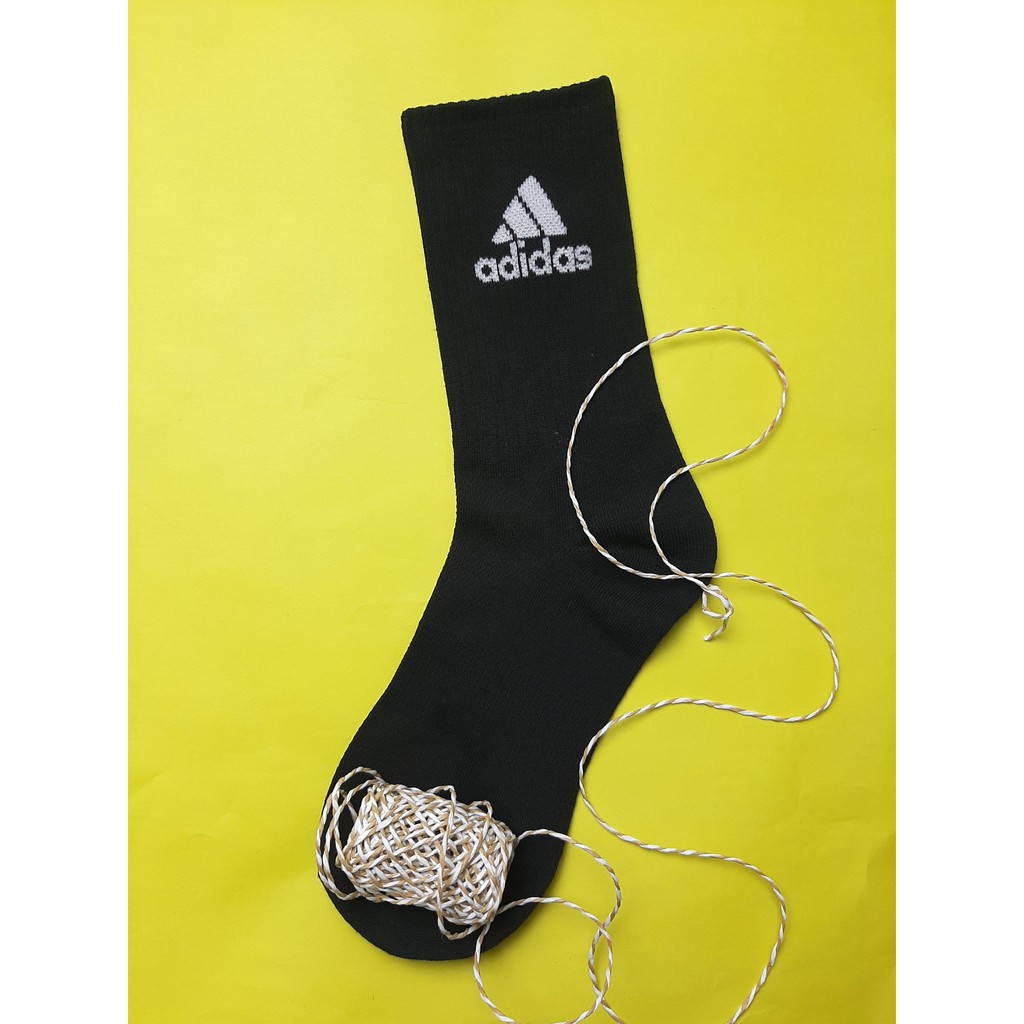 Tất Dệt Kim Nike, Adidas, Mizuno Cổ Cao 22-25cm Màu Đen