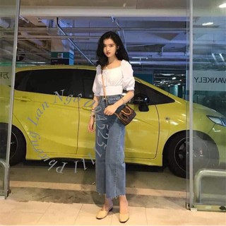 Quần jeans culottes cạp lỡ Zara