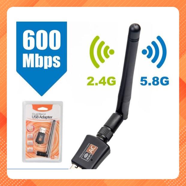 Nâng cấp WiFi 5G dễ dàng với USB WIFI 600Mbps cho máy bàn PC và laptop, card mạng usb hai băng tầng 2.4 / 5GHz