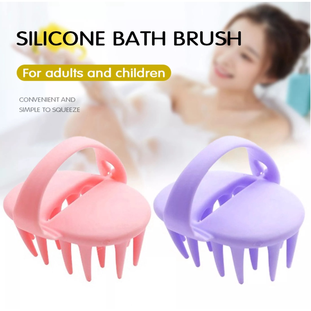 Dụng cụ gội đầu silicon Siêu mềm chuẩn an toàn chất lượng FDA ; Lược chải massage gỡ rối tóc - LOẠI TO