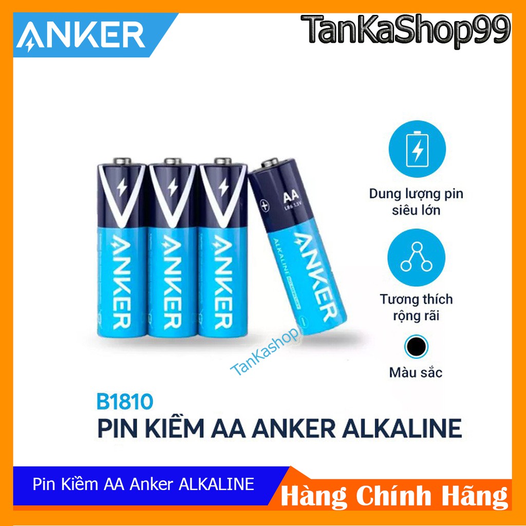 Pin Kiềm AA ANKER Alkaline (Bộ 2 Pin/4 Pin) - B1810